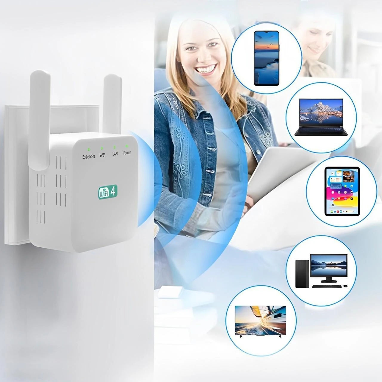 WiFi Range Extender with Dual-Band 802.11ac and Gigabit Ethernet, Easy Plug-In Setup Zanny Home