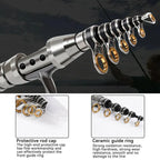 Telescopic Fishing Rod with Carbon Fiber Blank and Spinning Reel, 1.8m Travel Kit Zanny Home