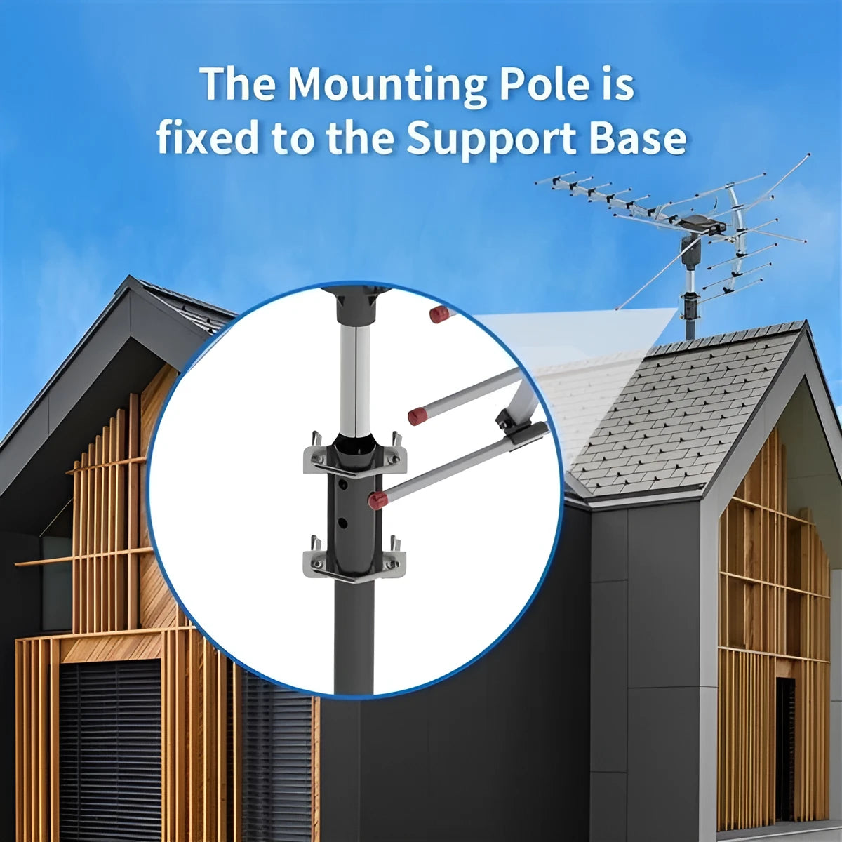 Motorized Outdoor TV Antenna with 360 Degree Rotation and Signal Processor, Weatherproof Zanny Home