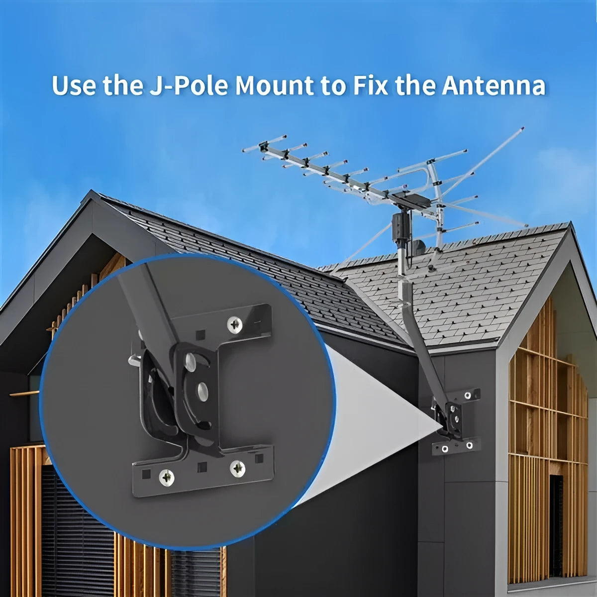 Motorized Outdoor TV Antenna with 360 Degree Rotation and Signal Processor, Weatherproof Zanny Home