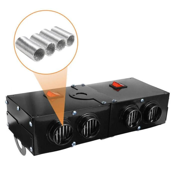 12V Car Heater with 500W PTC Ceramic Element and Dual Switch Control, Four-Outlet Fan Zanny Home