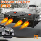 12V Car Heater with 500W PTC Ceramic Element and Dual Switch Control, Four-Outlet Fan Zanny Home