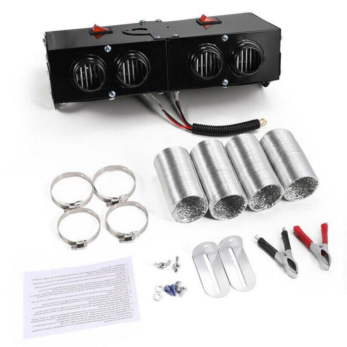 12V Car Heater with 500W PTC Ceramic Element and Dual Switch Control, Four-Outlet Fan Zanny Home
