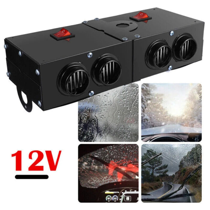 12V Car Heater with 500W PTC Ceramic Element and Dual Switch Control, Four-Outlet Fan Zanny Home